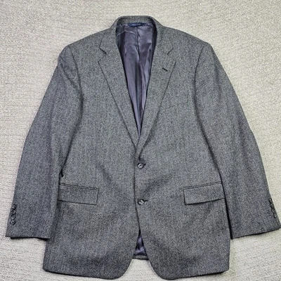 Blazer Brooks Brothers Regent Fit 44R Lana Casmere Gris Tweed Lanificio Di Pray Foto 1 de 4