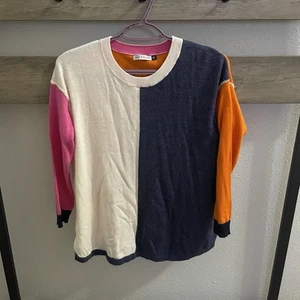 Zaket And Plover Colorblock Pullover Seitenschlitze Baumwolle Seidenmischung Damen XS - Bild 1 von 12
