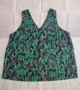 Blusa sin mangas A New Day floral verde y negra con cuello en V talla XL para mujer - Imagen 1 de 7