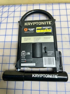 Kryptonite U-Lock Bike Lock With Keys 4”x8” With 12mm Hardened Shackle, Carry Mt - Image 1 of 2