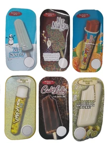 LOT 6x FRANCO'S ICES MR SNOW LEMONADE COLA LEMON ICE CREAM VAN STICKERS NOS - Picture 1 of 1