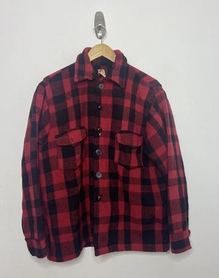 Vintage 60s Lumber King Buffalo Plaid Men M Shacket Jacket Canada - Image 1 of 4