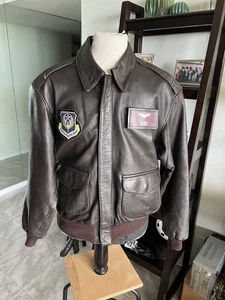 Avirex DSCP A-2 Gulf War Flight USAF Bomber Lederjacke 46 L XL lang 🌎✅ - Bild 1 von 18