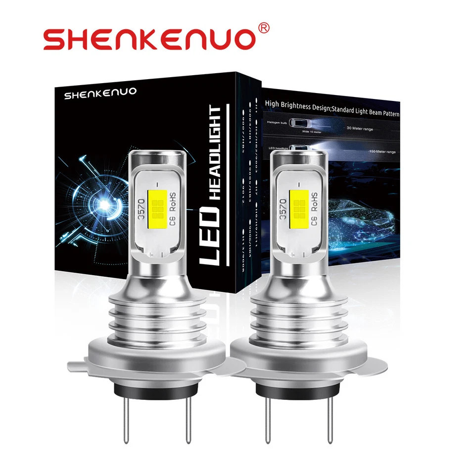SHENKENUO For Mercedes-Benz GLK350 2010-2015 High&Low Beam H7 LED Headlights Bulbs 6000K