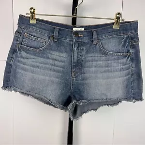 Pantalones Cortos de Jean Mudd Y2K Para Mujer Jr 15 Azul Tiro Medio Elastizados Dobladillo Deshilachado Denim De Colección - Imagen 1 de 9