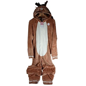 Traje de pijama de una pieza polar XL unisex de reno North Pole Trading Co. - Imagen 1 de 6