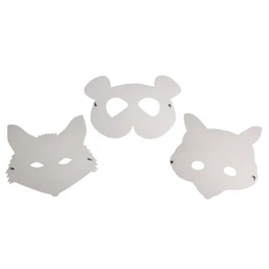 3 Masken Tiere Fuchs Panda Waschbär basteln bemalen gestalten Kindergeburtstag - Bild 1 von 1