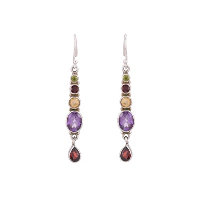 Neutral Multi Schnitt Ohrring 925 Massives Sterlingsilber Edelstein M725 - Bild 1 von 2