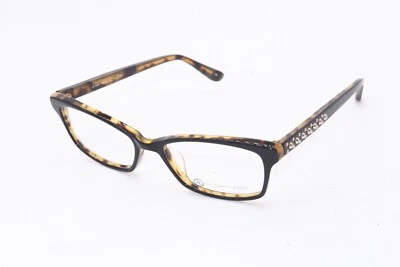 NUEVAS GAFAS JUDITH LEIBER ÉBANO MARRÓN OSCURO CON TACHUELAS MARCOS AUTÉNTICOS 53-17 Foto 1 de 4