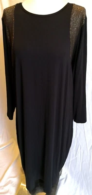 Nouvelle Black Pencil Dress Gold Detail Ladies Plus Size UK 20 - Image 1 of 4