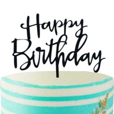 Happy Birthday With Stars Acrylic Dessert Cake Topper Decor For Birthday K5C1