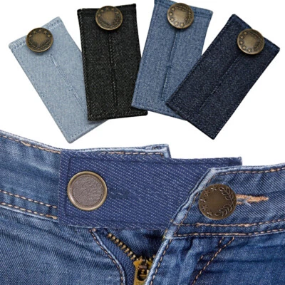1-4pc Jeans Trouser Waist Expander Waistband Extender Extension Button Craft DIY - Image 1 of 4