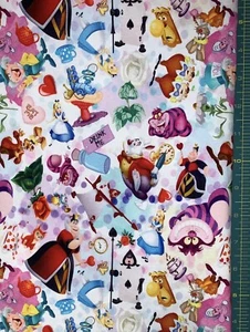 Alice in Wonderland Custom Fabric Fat Quarter 18”x28” Cotton Spandex - Picture 1 of 1