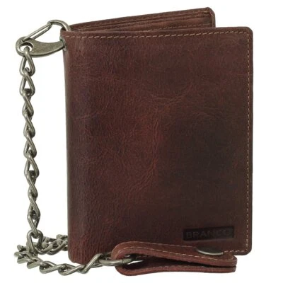 Bourse en cuir de luxe avec chaîne - Porte-monnaie pour cycliste 10 cm de cou... - Photo 1/4