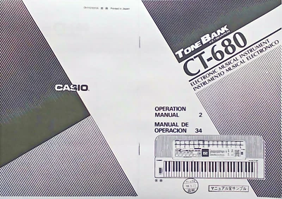 User's Owner's Manual for Casio CT-680 or CT-670 Tone Bank Keyboard Reproduction - Image 1 of 3