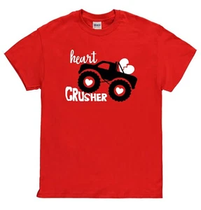 Heart Crusher Valentines Day Shirt, Boys Valentines Day Shirt, Heart Crusher Top - Picture 1 of 3