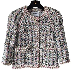 CHANEL VESTE TWEED MULTICOLORE - multicolored jacket Chanel - Bild 1 von 11