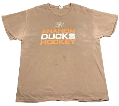 Gildan NHL Anaheim Ducks Hockey Honda Camiseta Adulto XL Marrón Manga Corta Camiseta Foto 1 de 4