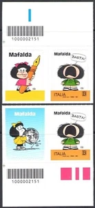 2021 Mafalda - Italia - quartine con chiudilettera - Bild 1 von 1