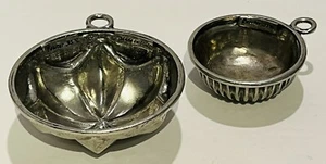 Juego de 2 tazas de cata de vino de peltre vintage hechas en Italia - Imagen 1 de 6