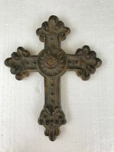 Vintage-Look Cross Earth Tones Decorative Christian Religious Decor Collectible - Picture 1 of 2