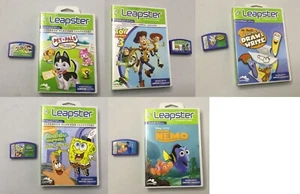 5 Leapfrog Leapster Game Cartridges SpongeBob Nemo Toy Story Pet Pals Draw Write - Picture 1 of 7
