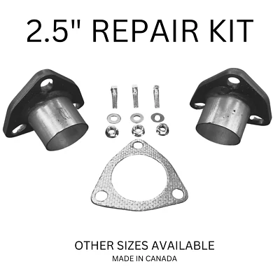 2.5" ID Universal Quick Fix Exhaust Triangle Flange Repair Pipe Kit Gasket - Image 1 of 4