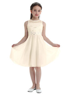 Las mejores ofertas en Vestidos de satén de color beige para Niñas | eBay