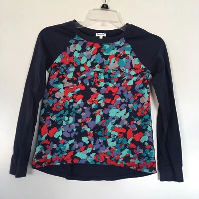 Espléndido Top Niñas Talla 10 Manga Larga Estampado Multicolor - Azul Teal Rojo y Negro Foto 1 de 4