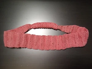 CORAL PINK Handmade Crochet Headband 1.5 H x 17-18 L inches Stretch up to 2 in - Picture 1 of 3