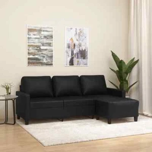 3-Sitzer-Sofa mit Hocker Schwarz 180 O4Q4 - Bild 1 von 7