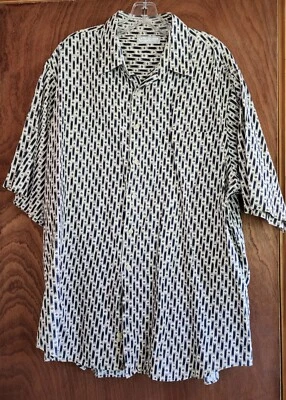 Murano Shirt Mens XL Black Linen Button Pocket Breathable Casual Short Sleeve - Image 1 of 4