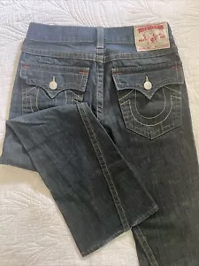 True Religion Jeans Herren 33x34 Joey Big T Flare Goldfaden gedrehter Saum - Bild 1 von 20