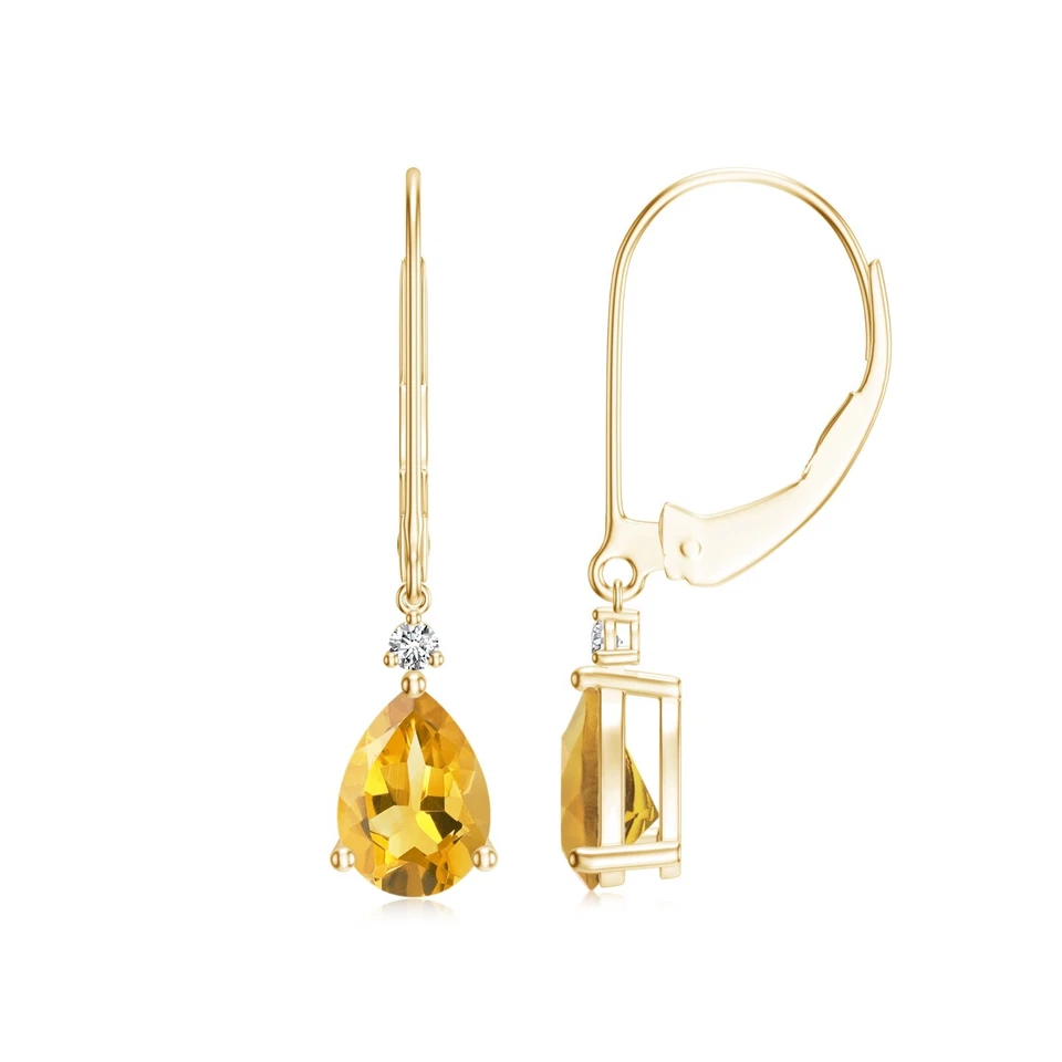 Natural Pear Cut Gemstone Lever Back Earring For Women | Dangles in 925 Silver - Image 1 of 1