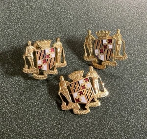 Maryland Crest Screw Back Earrings & Pin Fatti Maschii Parole Femine Vintage - Picture 1 of 6
