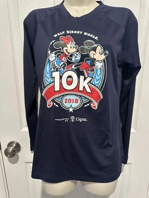 Run Disney 10k 6.2 Shirt Womens Medium Blue 2018 Walt Disney World Marathon  - Image 1 of 4