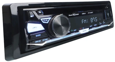 SoundXtreme Single DIN Bluetooth AM FM USB AUX SD Reproductor de CD Receptor de Radio de Coche Foto 1 de 4