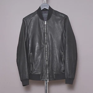 ALL SAINTS Leather Jacket MEDIUM Mens Black NIKO Bomber Biker Mower Celebrity M - Picture 1 of 20