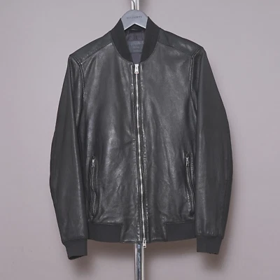 ALL SAINTS Leather Jacket MEDIUM Mens Black NIKO Bomber Biker Mower Celebrity M - Image 1 of 4