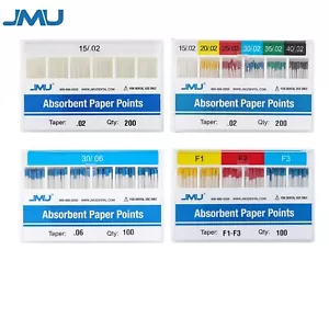 JMU Dental Absorbent Paper Points .02/.04/.06 Taper #F1-F3 Assorted - Picture 1 of 16