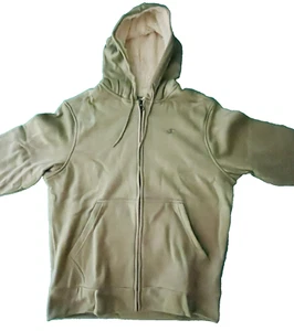 Men's Champion Sherpa Wicking Lined Zipper Hoodie Sage Green Large Double-Dry - Picture 1 of 14