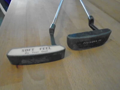 PRE~LOVED 2 BLADE PUTTERS~1 POWERSOLE/1 SOFTFEEL~OLD STOCK~SLIGHTLY TOE DOWN~36" - Image 1 of 4