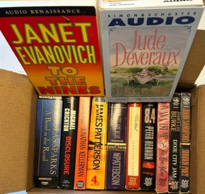 Audio Cassette Books Lot of 12 Nicholas Sparks Michael Crichton Ivana Trump +7 - Picture 1 of 5