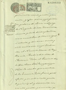 1897-PS-5 ESPAÑA INGRESOS ESPAÑA PAPEL SELLADO 1897 SELLO 13o+5c IMPUESTO DE GUERRA. - Imagen 1 de 2