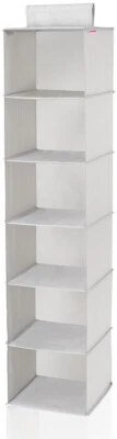 Leifheit Étagère suspendu de rangement 30x30x133cm 6 Compartiments Tissu Gris - Photo 1/4
