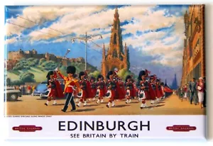 Edinburgh Scotland FRIDGE MAGNET travel poster - Picture 1 of 3