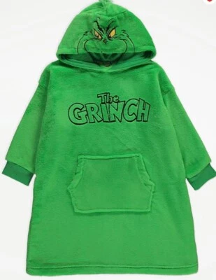 Sudadera con Capucha Dr. Seuss El Grinch Navidad Acurrucada Snoodie Verde Longline 2-10 Años Foto 1 de 2