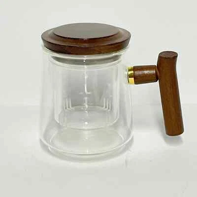 Taza de té de vidrio con infusor y tapa Foto 1 de 4