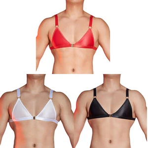 Lencería sexy para hombre Sissy travesti triángulo sujetador tops bralettes con junta tórica  - Imagen 1 de 36