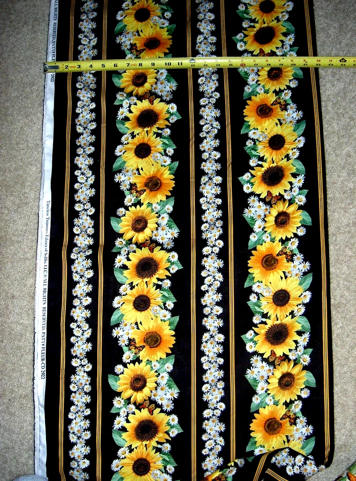 Girasol Girasol Rayas CD2922 Negro Duradero Tela Algodón 72" Perno FINAL Foto 1 de 1